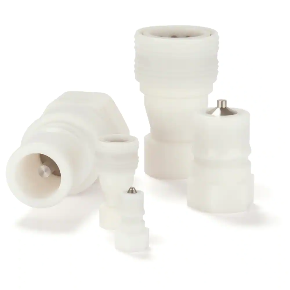 派克70系列快換接頭，使用熱塑材料制造，符合ISO7241-1-B標準結構